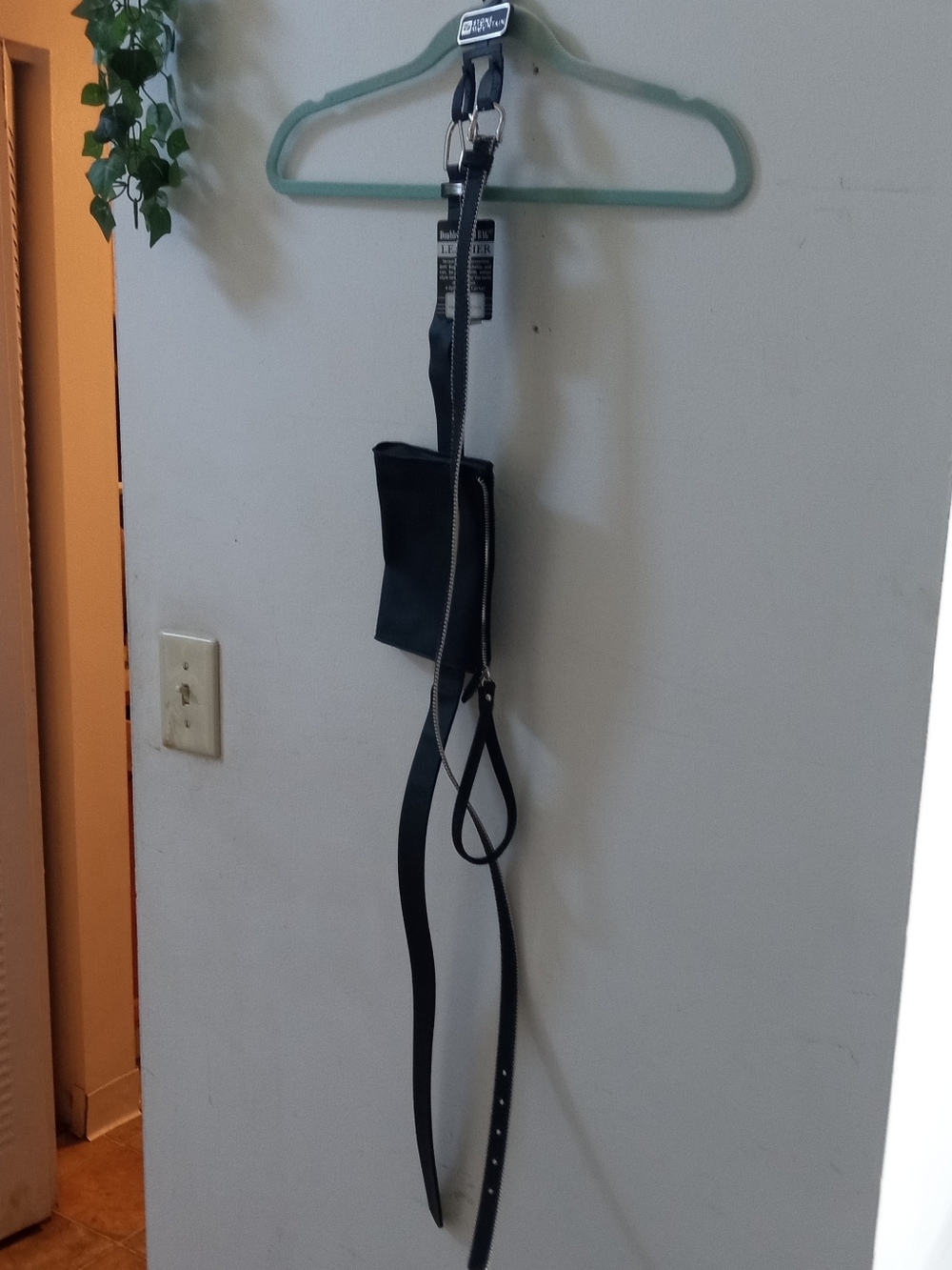 Black Leather Belt Bag NWT